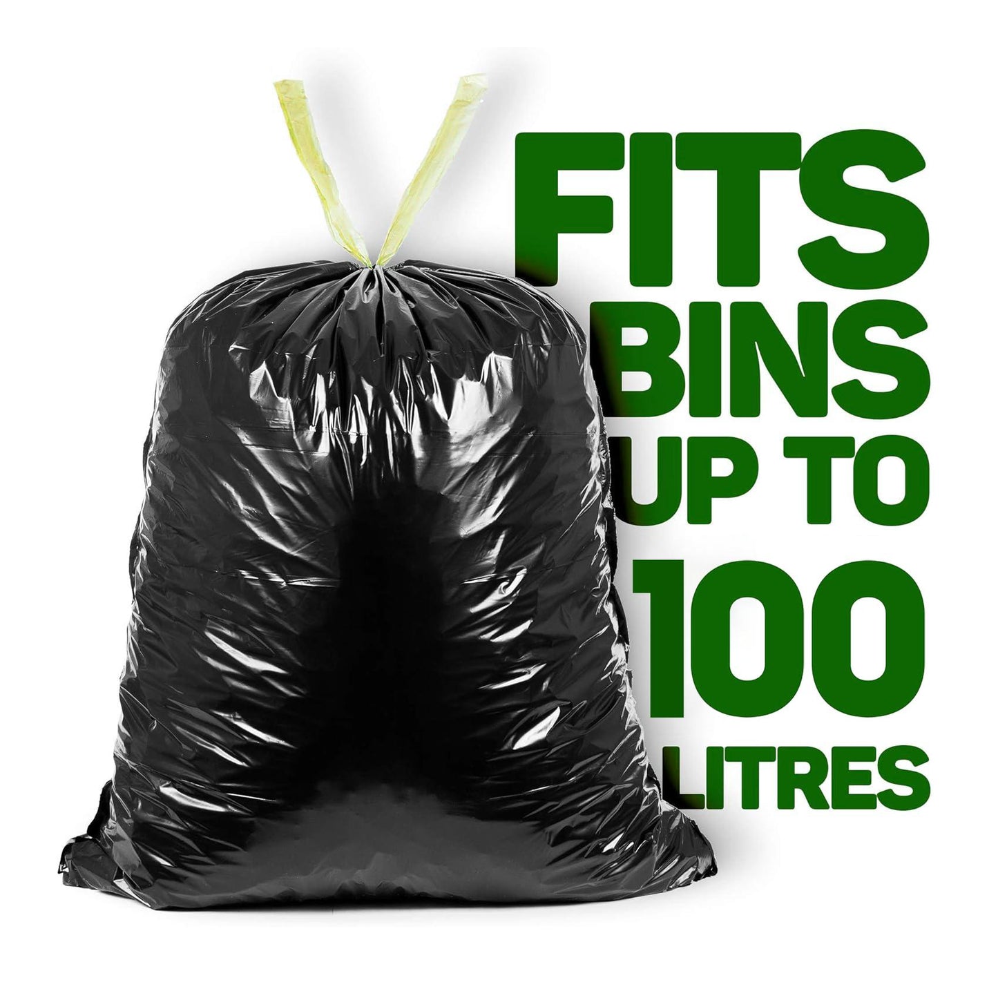 Tidyz 30 Super Strong 100L Refuse Sacks with Drawstring Closure Bin Bags 10 x 3 pack