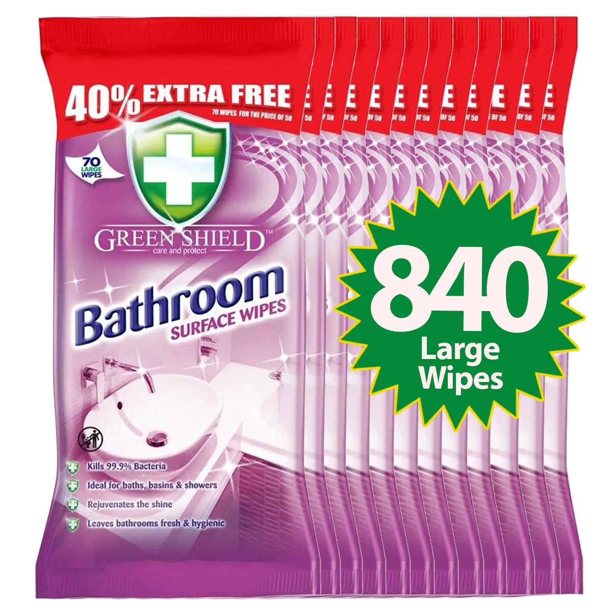 Bathroom Surface Wipes – 70 Pack, Antibacterial Toilet & Bathroom Cleaning