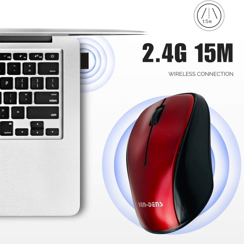Wireless Optical Mouse – 1600 DPI, 2.4 GHz Nano Receiver