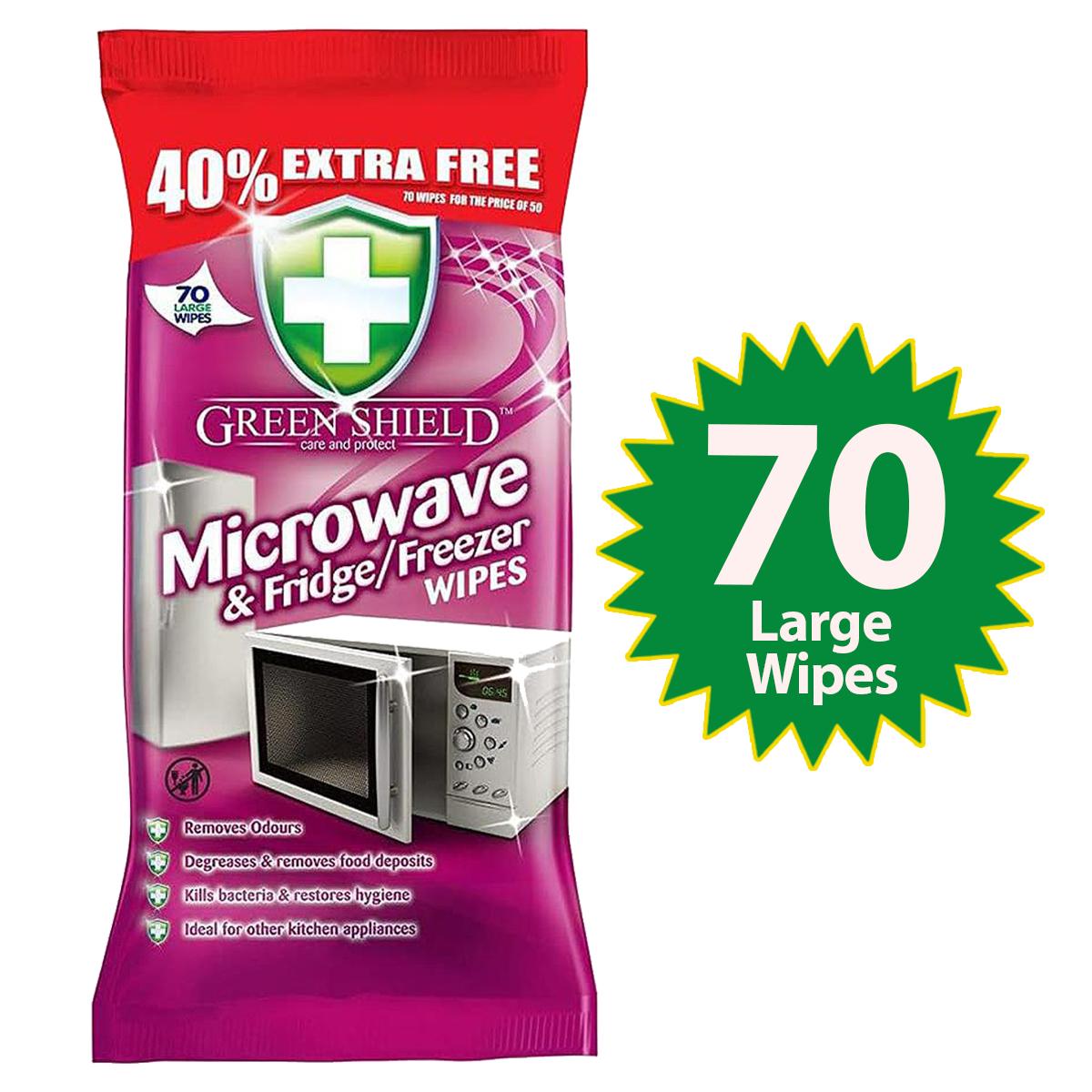 Anti-Bacterial Microwave & Fridge Wipes – 70 Pack, Odour Removal & Hygiene Cleaning