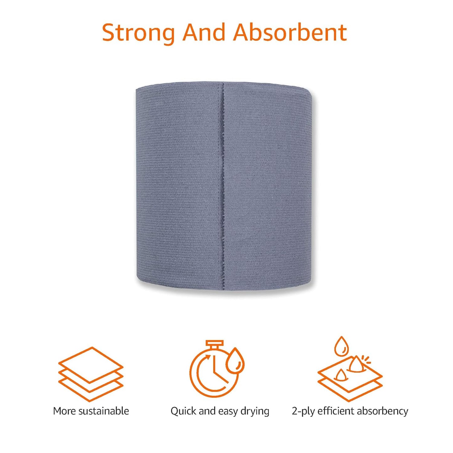 Strike Paper Hand Towels 2-ply Centrefeed Blue Roll Recycled 6 Rolls