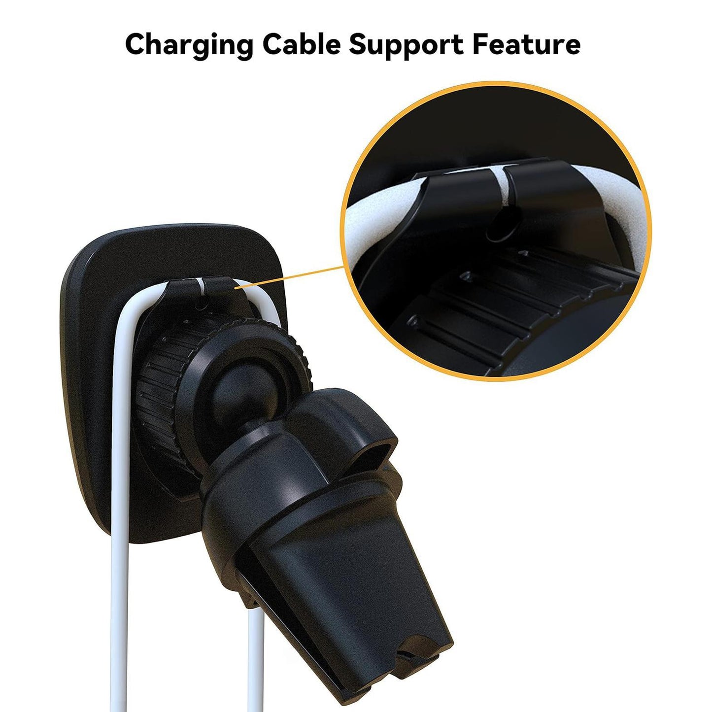 Magnetic Car Air Vent Phone Holder – 360° Rotation, Cable Clip