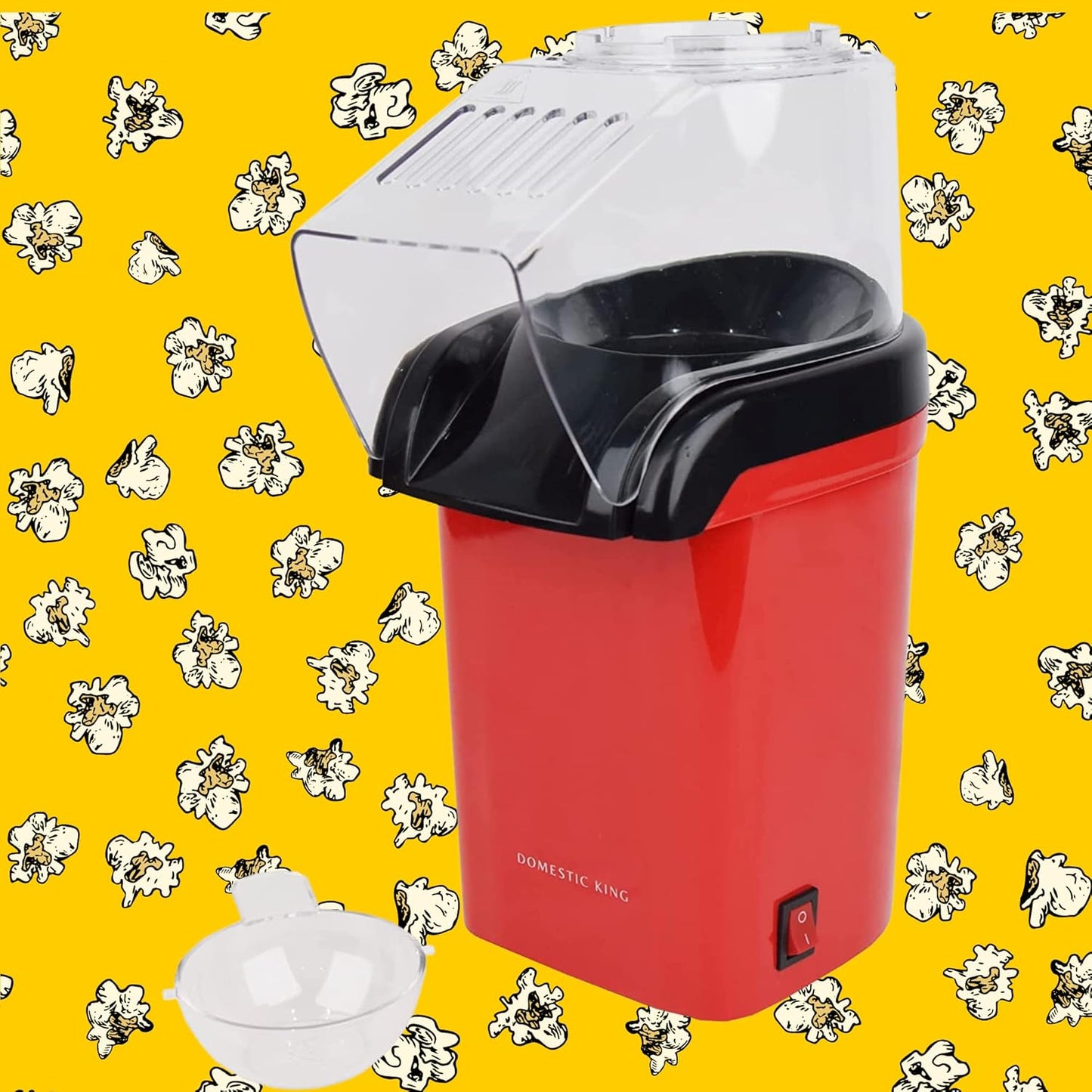 1200W Hot-Air Popcorn Maker – Healthy Oil-Free Snacking with Measuring Cup