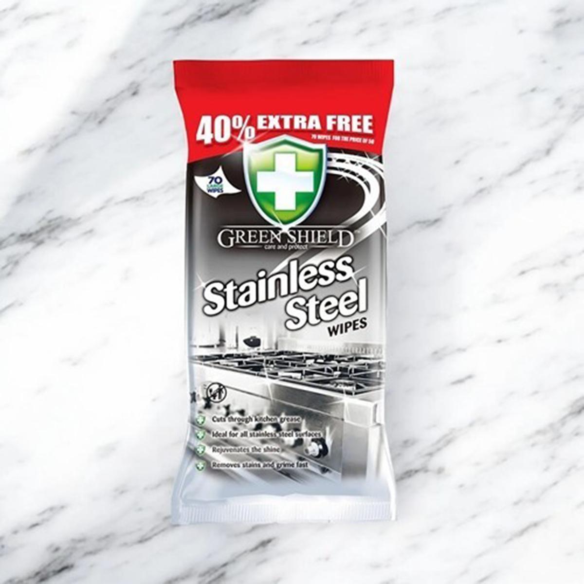Stainless Steel Wipes – 70 Pack, Streak-Free, Anti-Bacterial, Polish & Protect