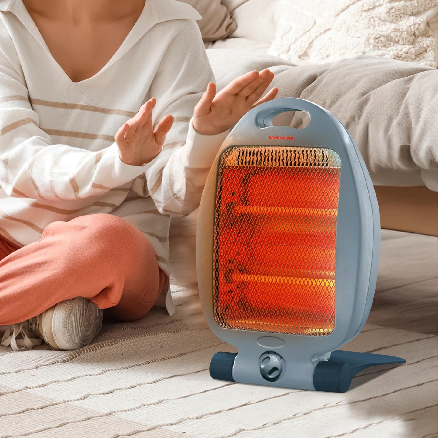 800W Quartz Infrared Heater – 2 Heat Settings, Portable Design