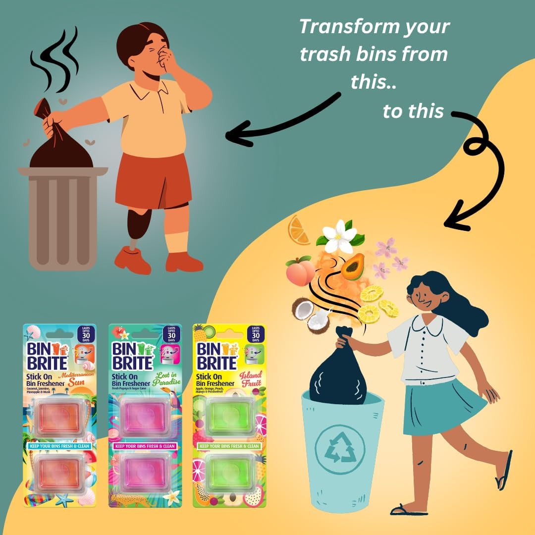 Tropical Scent Bin Freshener Multi-Pack – Mediterranean Sun, Lost in Paradise, Island Fruit