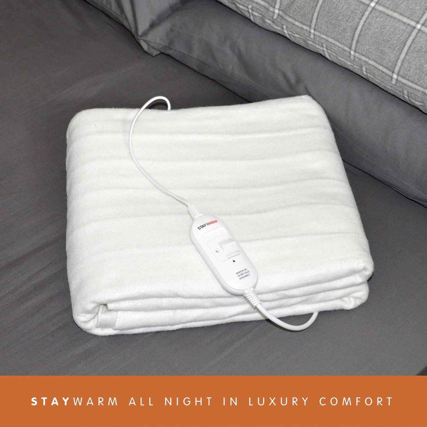 Electric Underblanket - Double Size, Dual Heat, Detachable Controller, Machine Washable