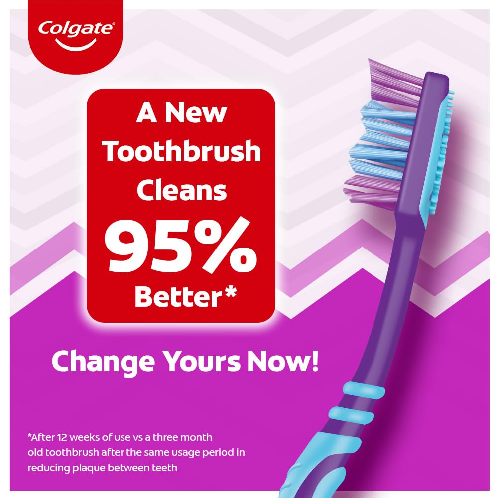 Zigzag+ Anti-Bacterial Toothbrush – Medium Bristle, Compact Head, Multicolour