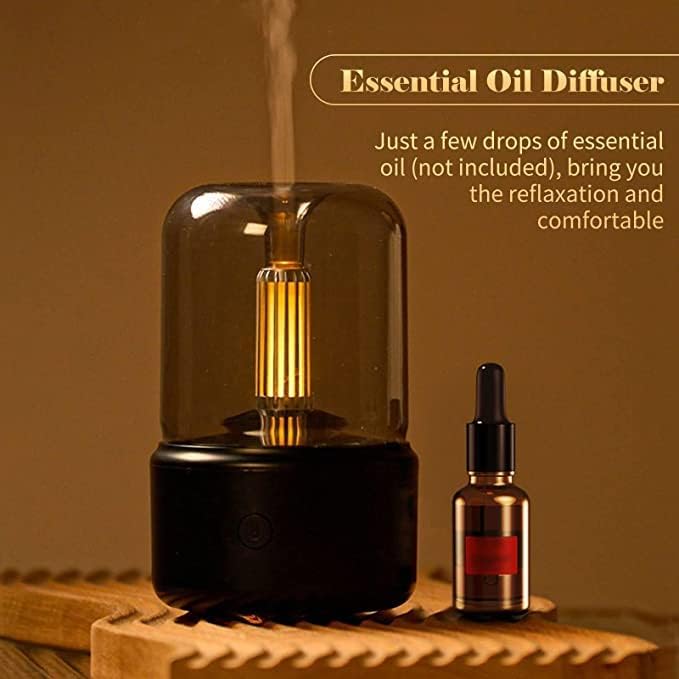 USB Candlelight Aroma Diffuser – 120ml Essential Oil Humidifier for Home, Office & Relaxation