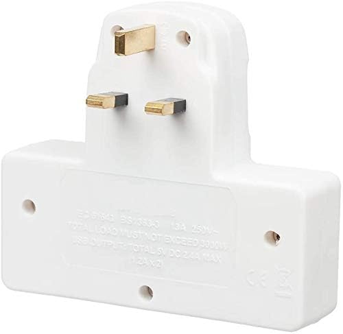 2-Way Surge Protected USB Adaptor – 2 Sockets + 2 USB Ports