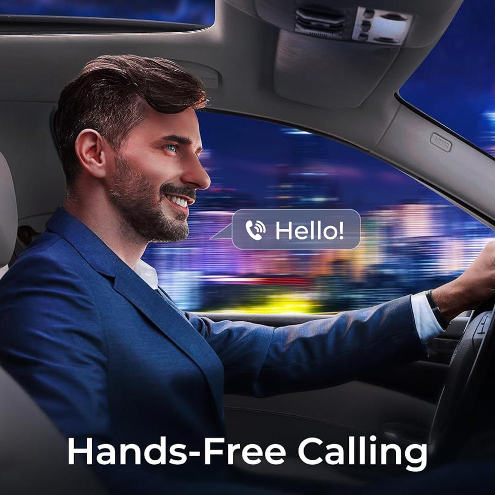 Bluetooth 5.0 FM Car Adaptor – Fast USB Charging, Hands-Free Calls, RGB Lights