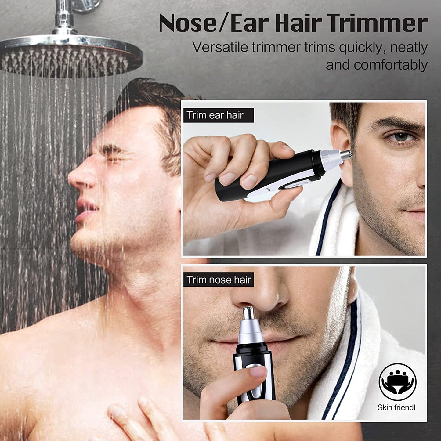 3-in-1 Cordless Hair Trimmer – Nose, Ear & Eyebrow Groomer