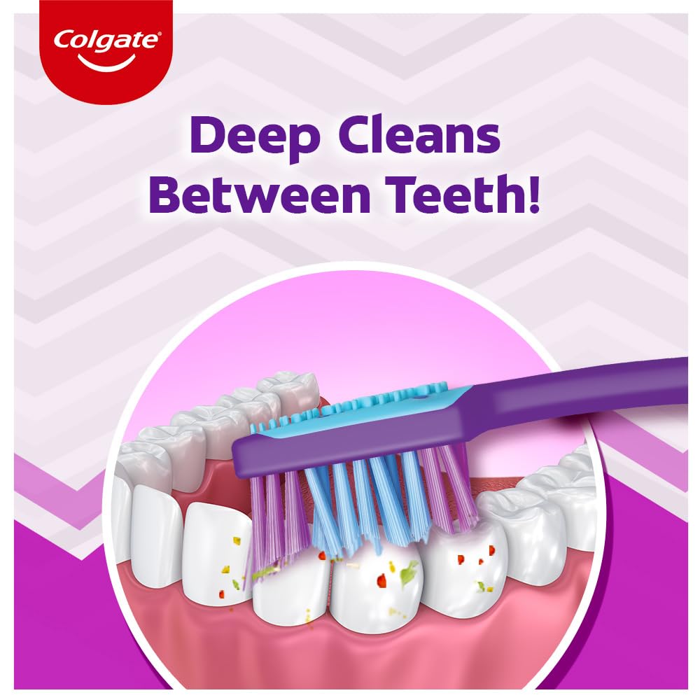 Zigzag+ Anti-Bacterial Toothbrush – Medium Bristle, Compact Head, Multicolour