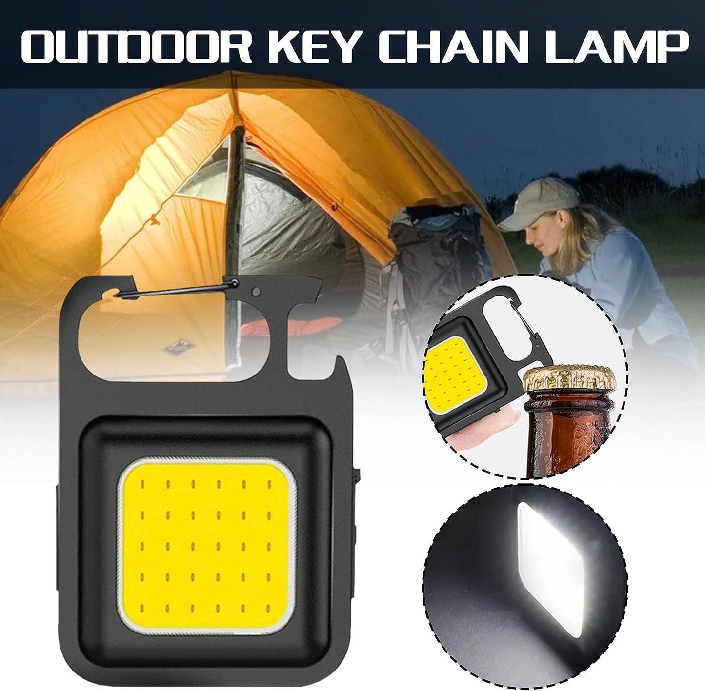 Mini Magnetic COB Bike Headlight Keychain – 4 Modes, Aluminum Body