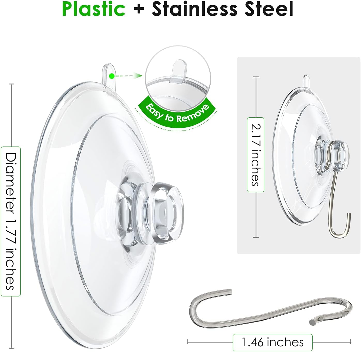 12pc Strong Suction Hooks – Easy No-Drill