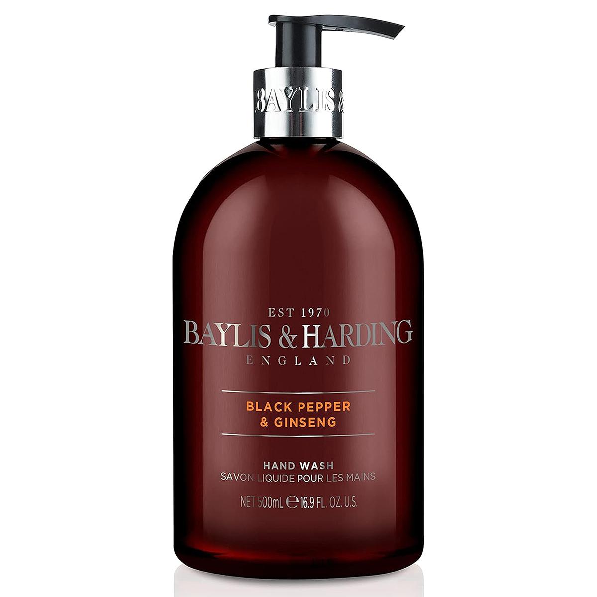 Baylis & Harding Black Pepper & Ginseng Hand Wash 500ml - Moisturizing and Gentle Cleansing
