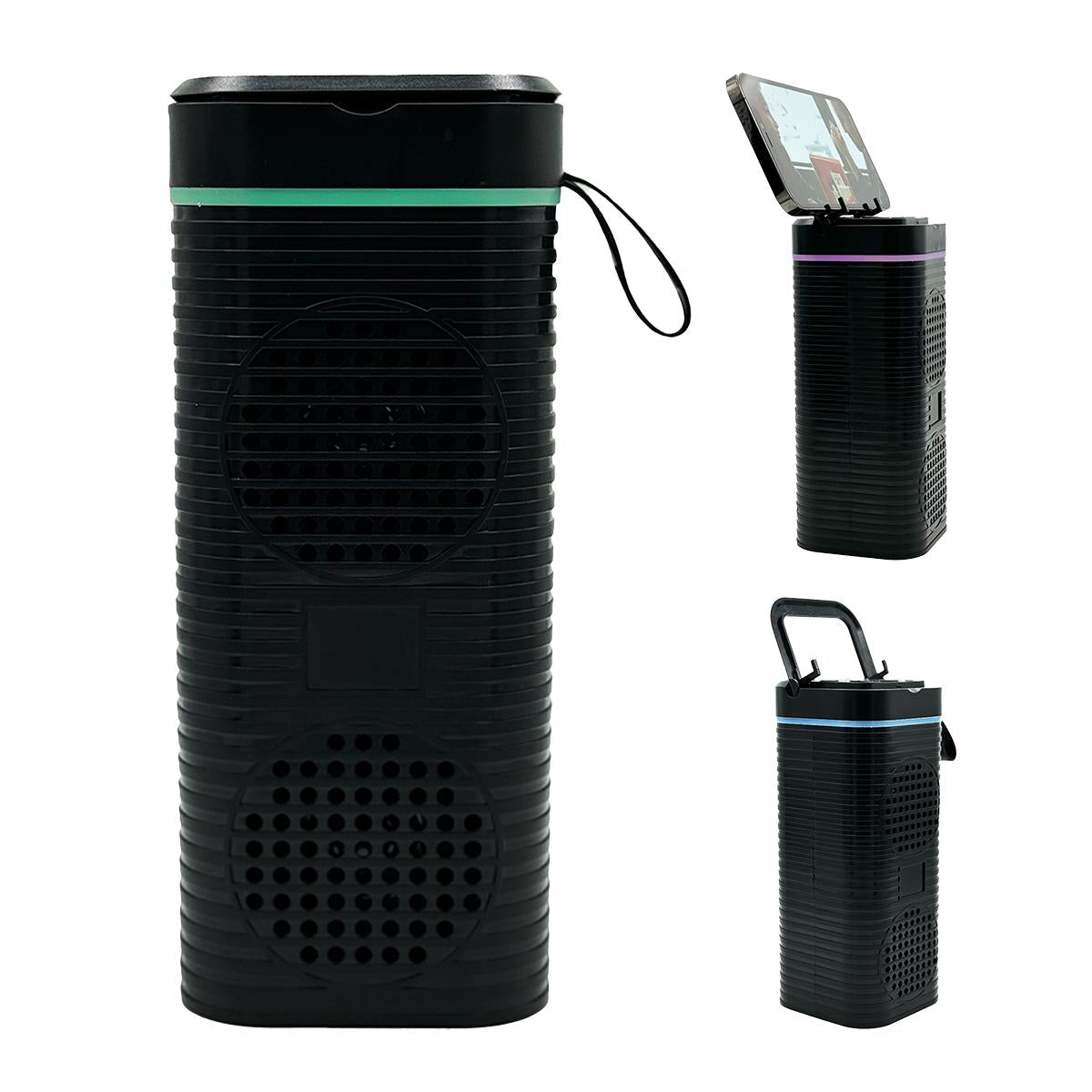 RGB Bluetooth Speaker with Phone Holder & FM/USB Playback