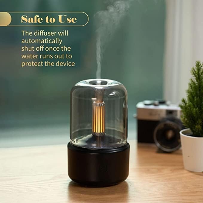 USB Candlelight Aroma Diffuser – 120ml Essential Oil Humidifier for Home, Office & Relaxation