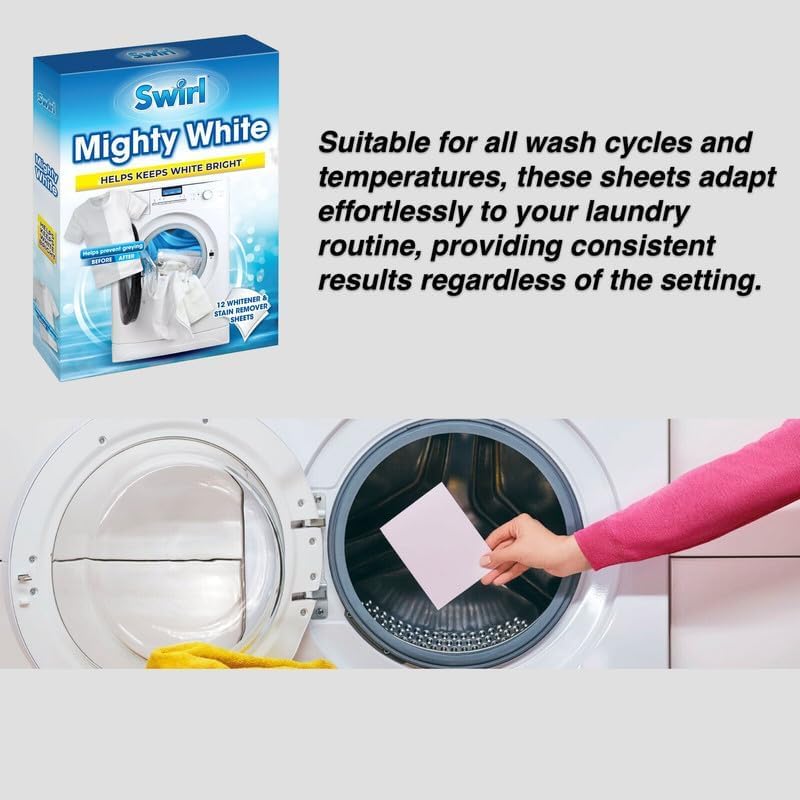 Mighty White Laundry Sheets – 12-Pack Whitening & Stain Removal