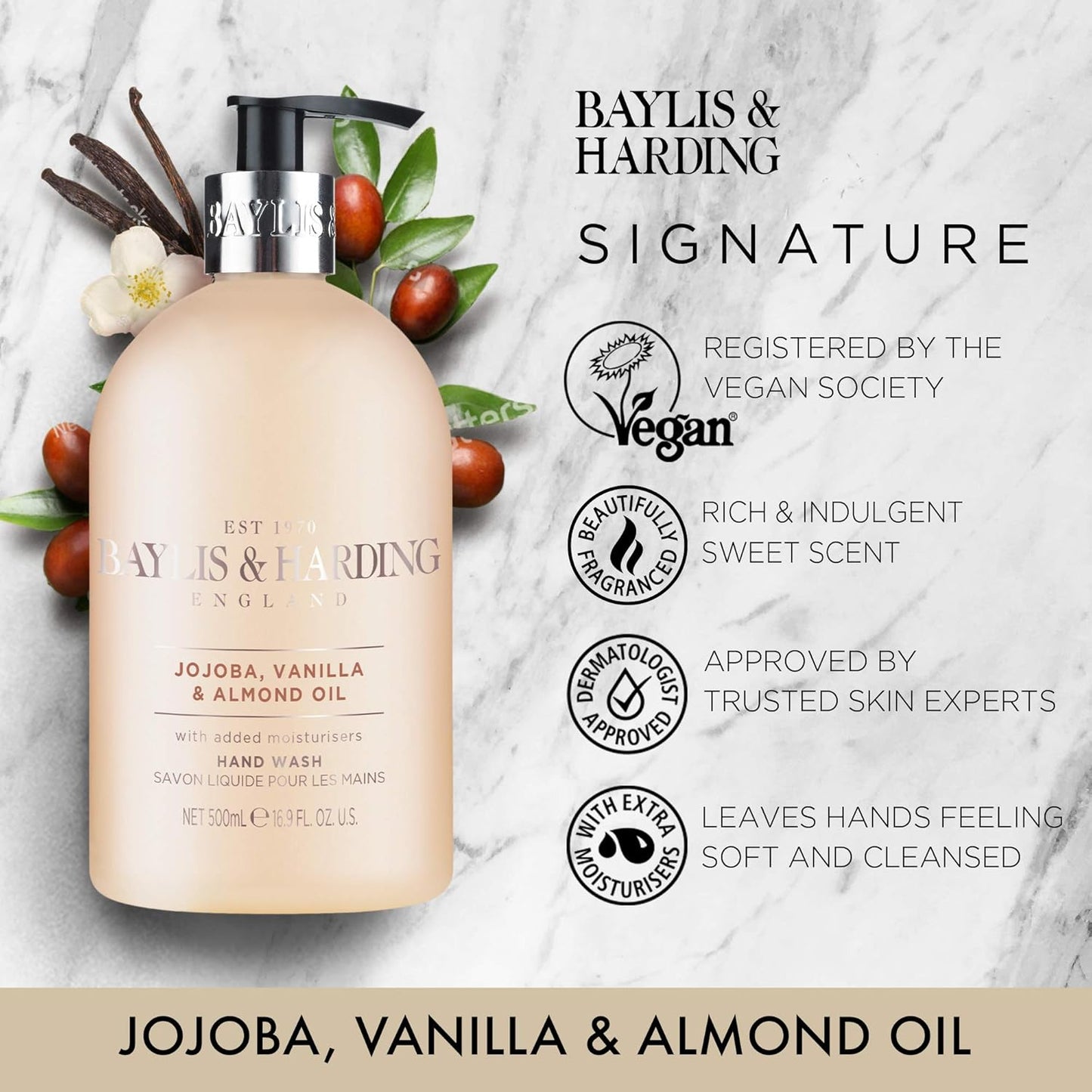 Jojoba Silk & Almond Oil Hand Wash – 500ml Gentle & Nourishing