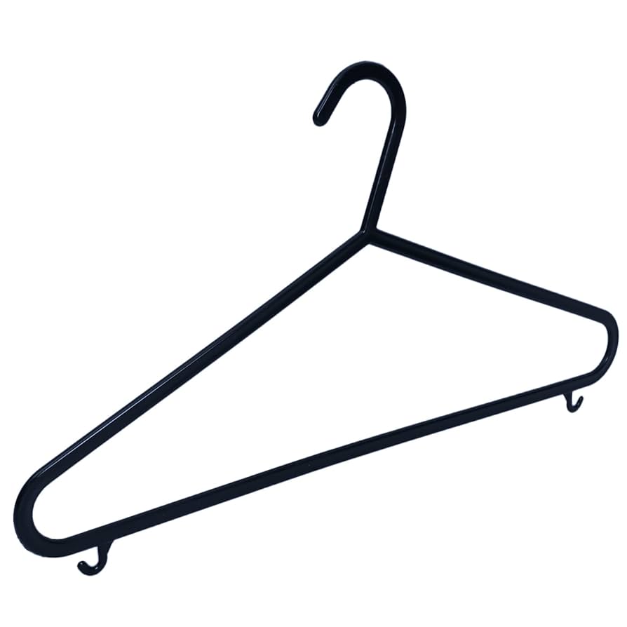 Coco & Gray 4pc Black Plastic Clothes Hangers ā Strong, Lightweight & Space-Saving