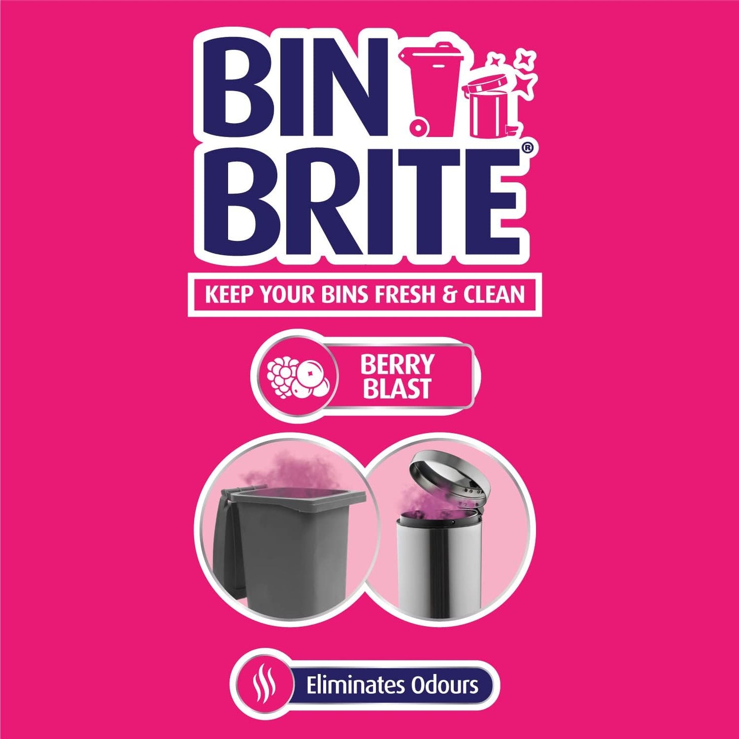Stick-On Bin Fresheners - Berry Blast Scent - 2 Pack