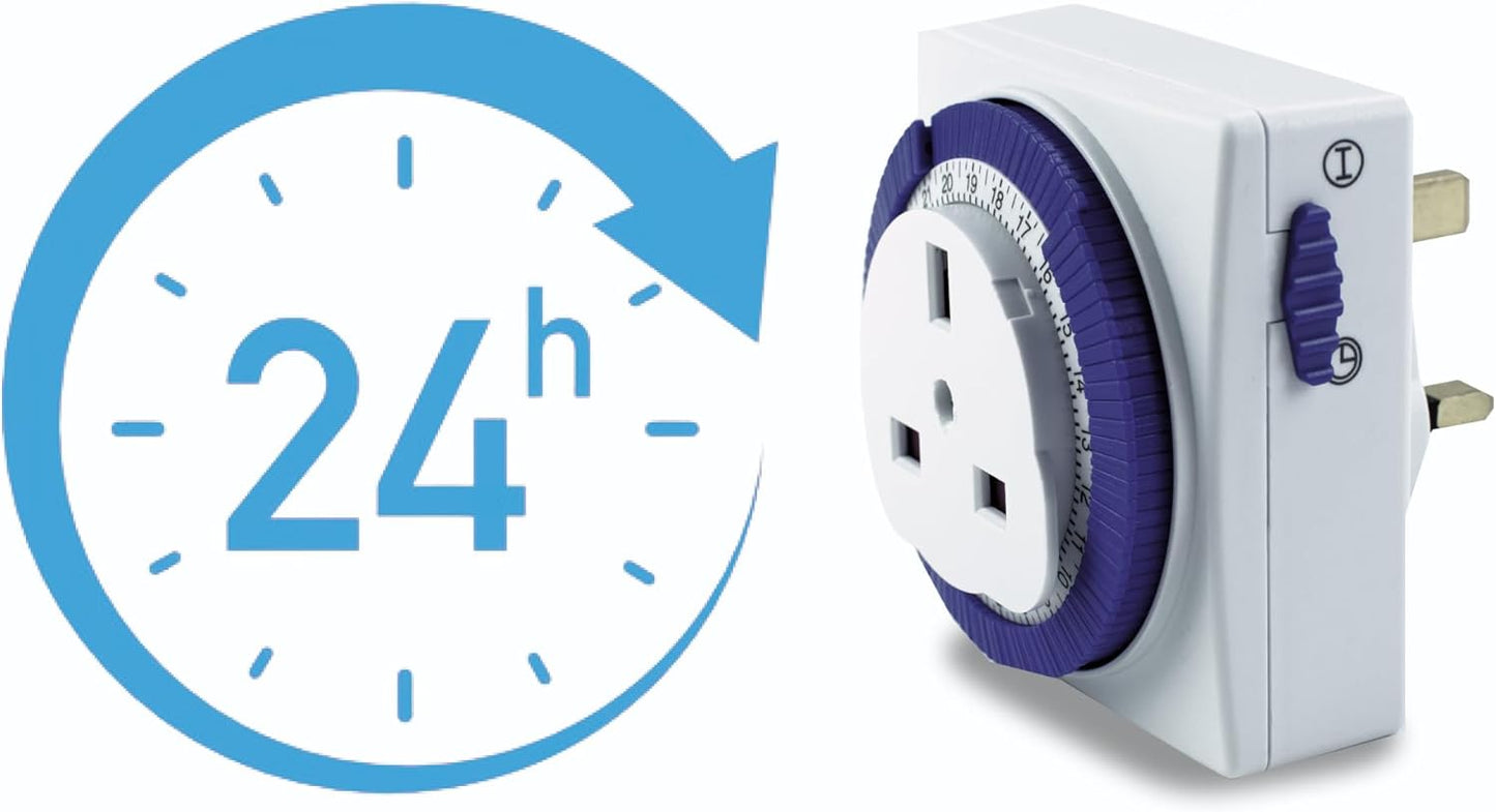 24-Hour Plug-in Mechanical Timer Switch – Programmable with UK Socket