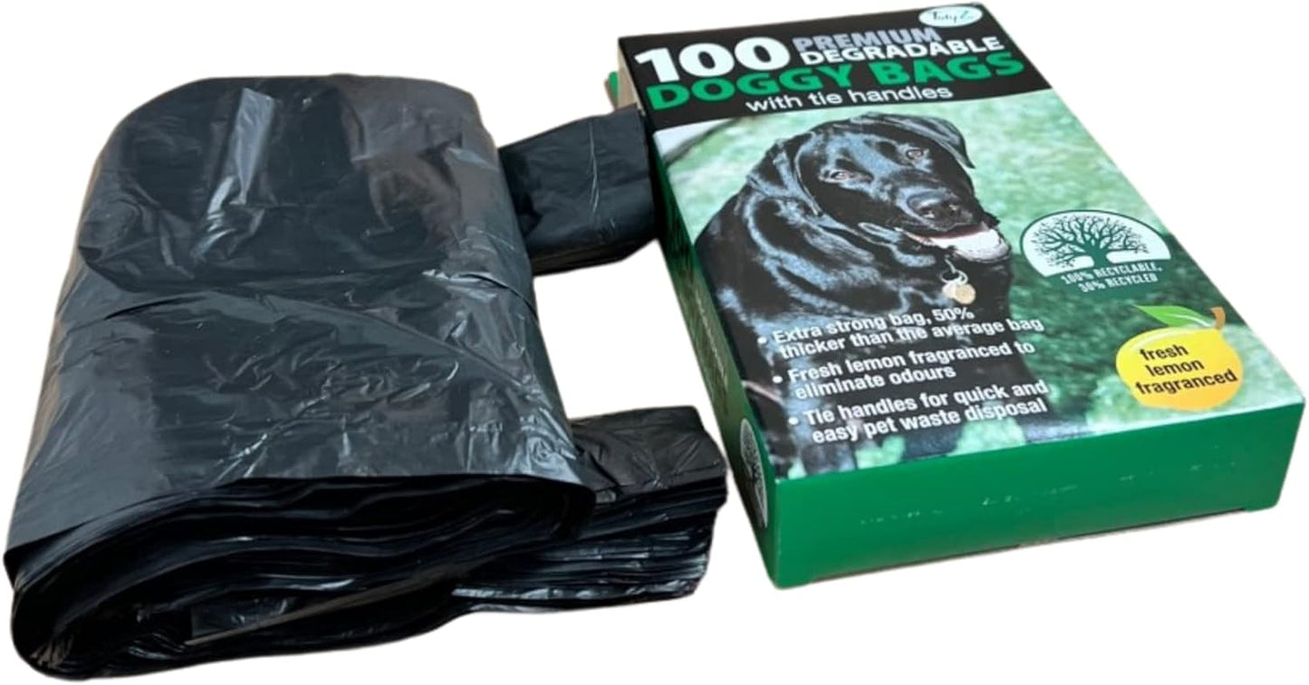 TidyZ Premium Lemon Fragranced Doggy Poo Bags - Pack of 100, Scented Pet Waste Bags