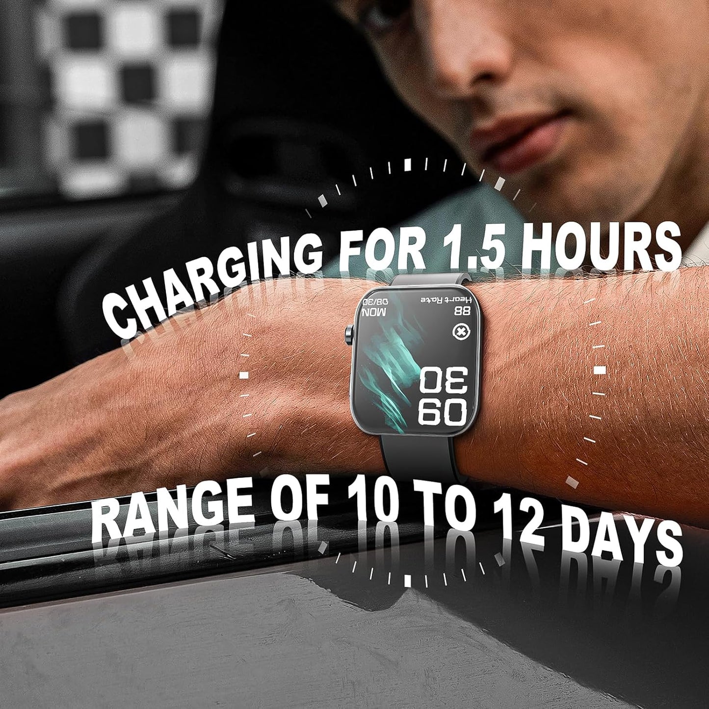 Smart Fitness Watch – IP68 Waterproof, Heart Rate, Calls, Android/iOS Compatible