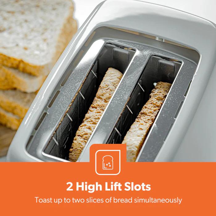 2-Slice Toaster – 650W, 6-Level Browning, Removable Crumb Tray