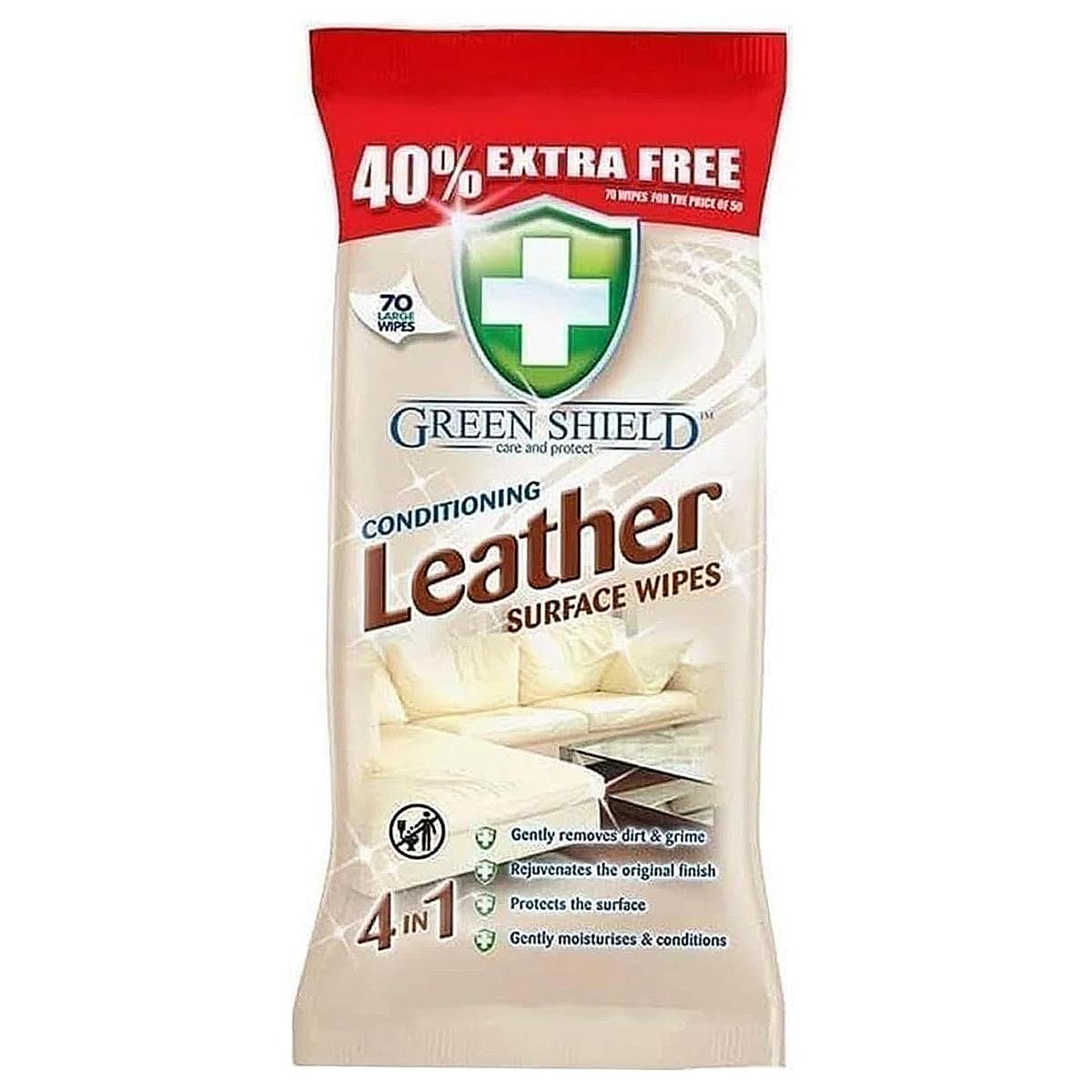 Leather Surface Wipes – 70 Pack, Conditioning & Cleaning for Furniture, Car & Shoes