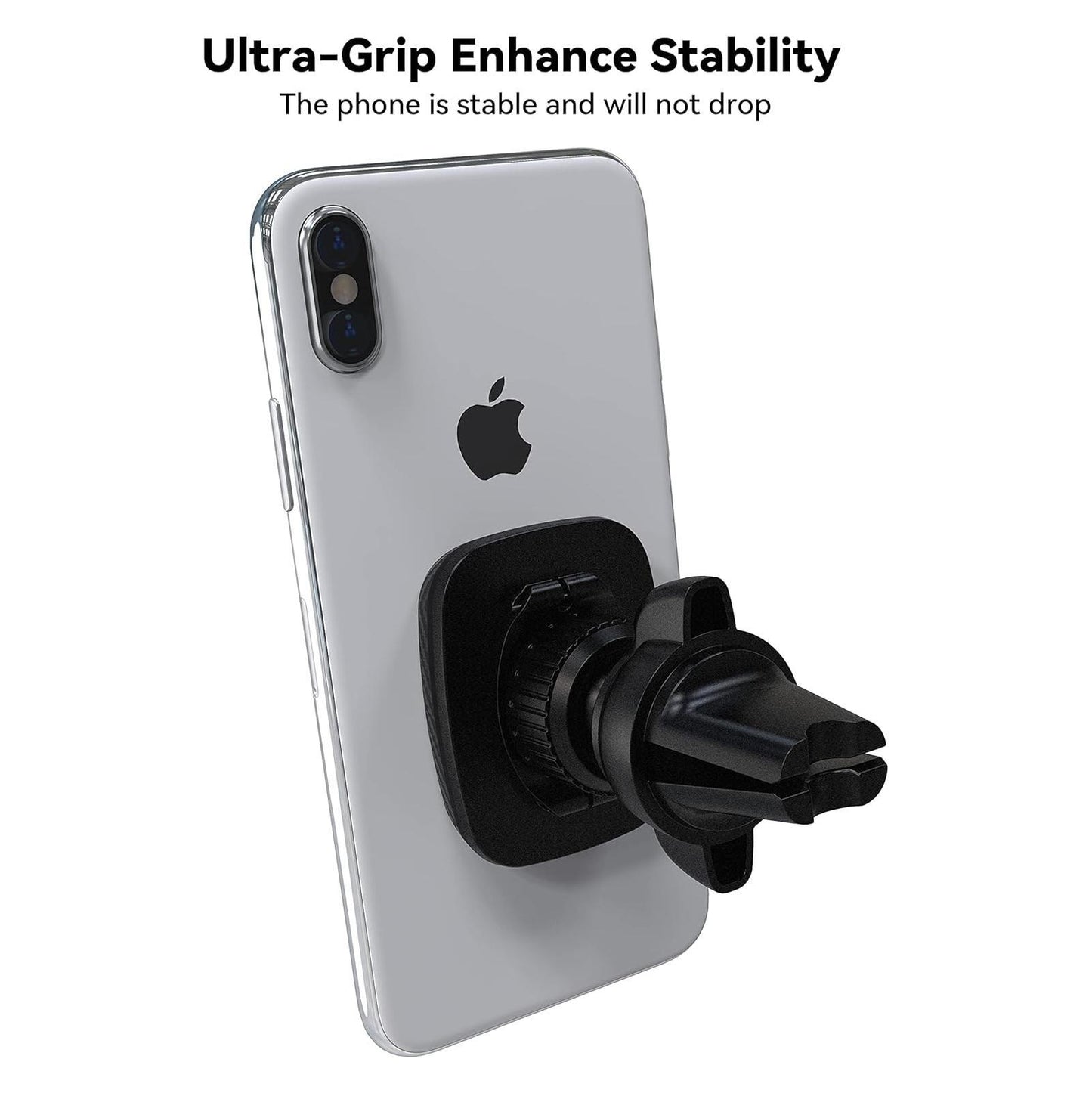 Magnetic Car Air Vent Phone Holder – 360° Rotation, Cable Clip