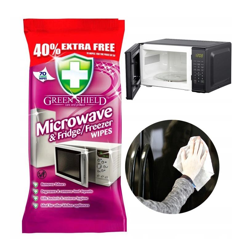 Anti-Bacterial Microwave & Fridge Wipes – 70 Pack, Odour Removal & Hygiene Cleaning