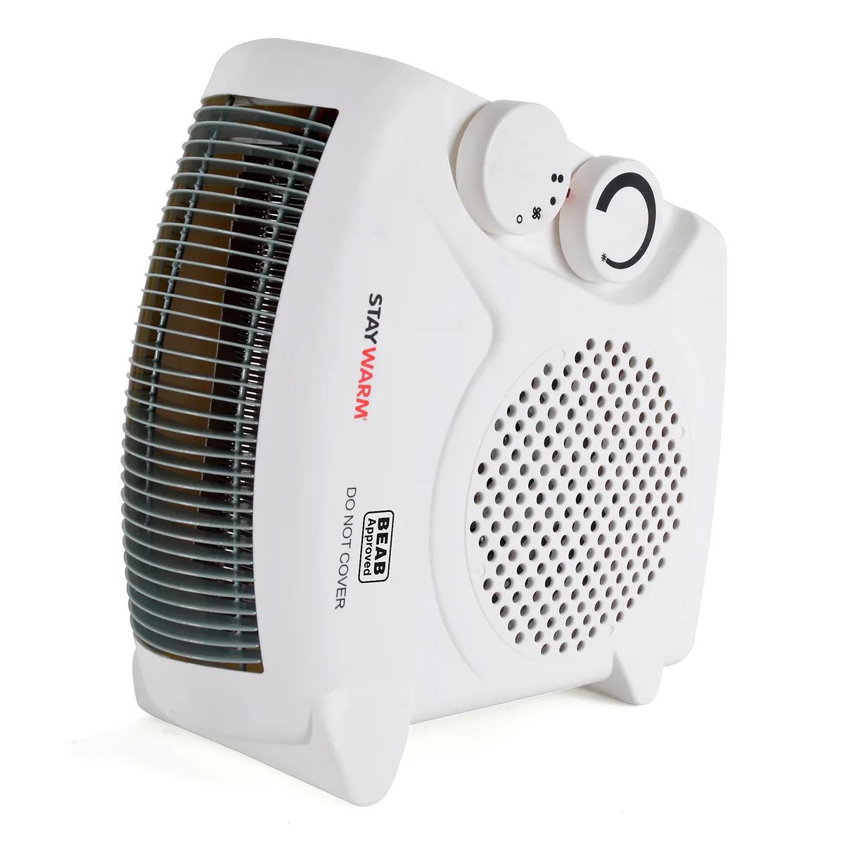 2000W Fan Heater – Upright/Flatbed Design, 2 Heat Settings & Frost Watch