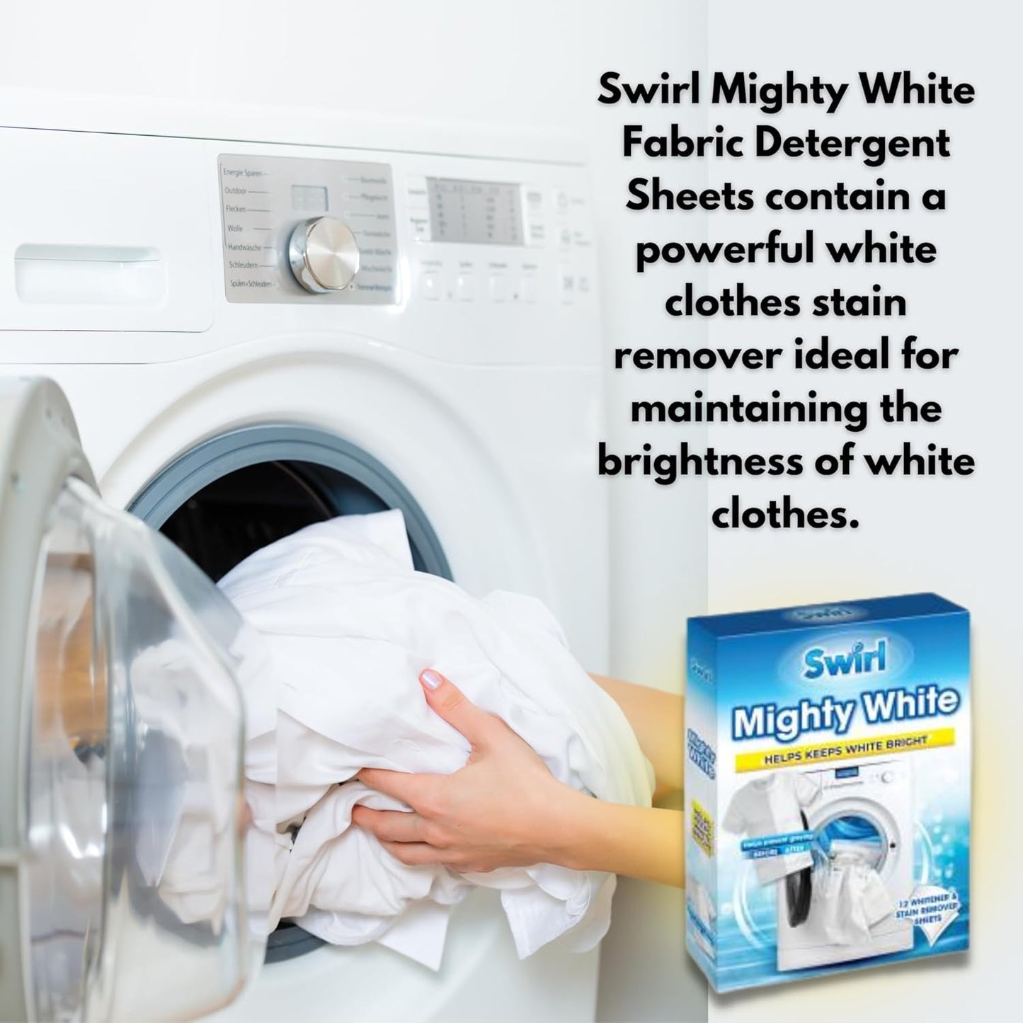 Mighty White Laundry Sheets – 12-Pack Whitening & Stain Removal