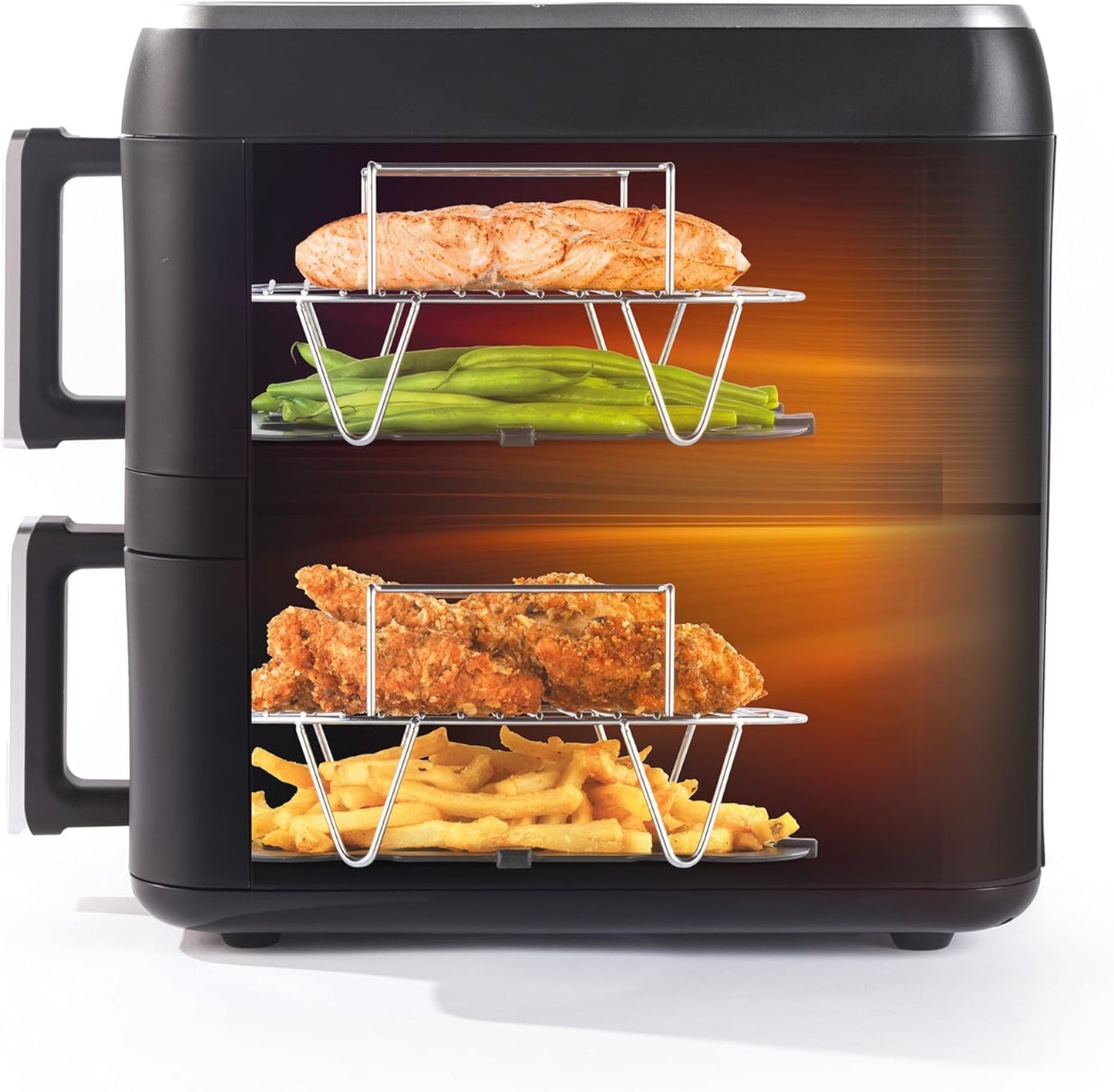 Dual Tier 9L Air Fryer – Digital Touch, 9 Functions, 2×4.5L Baskets, 2400W