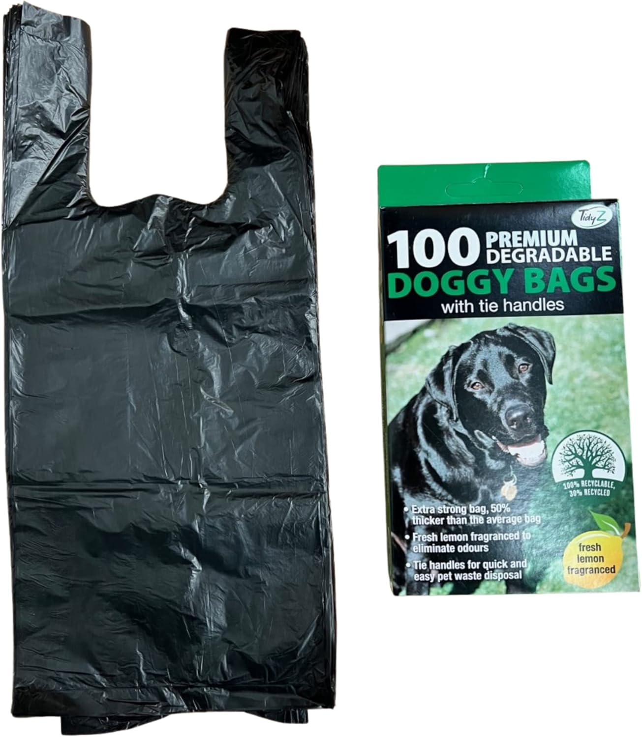 TidyZ Premium Lemon Fragranced Doggy Poo Bags - Pack of 100, Scented Pet Waste Bags