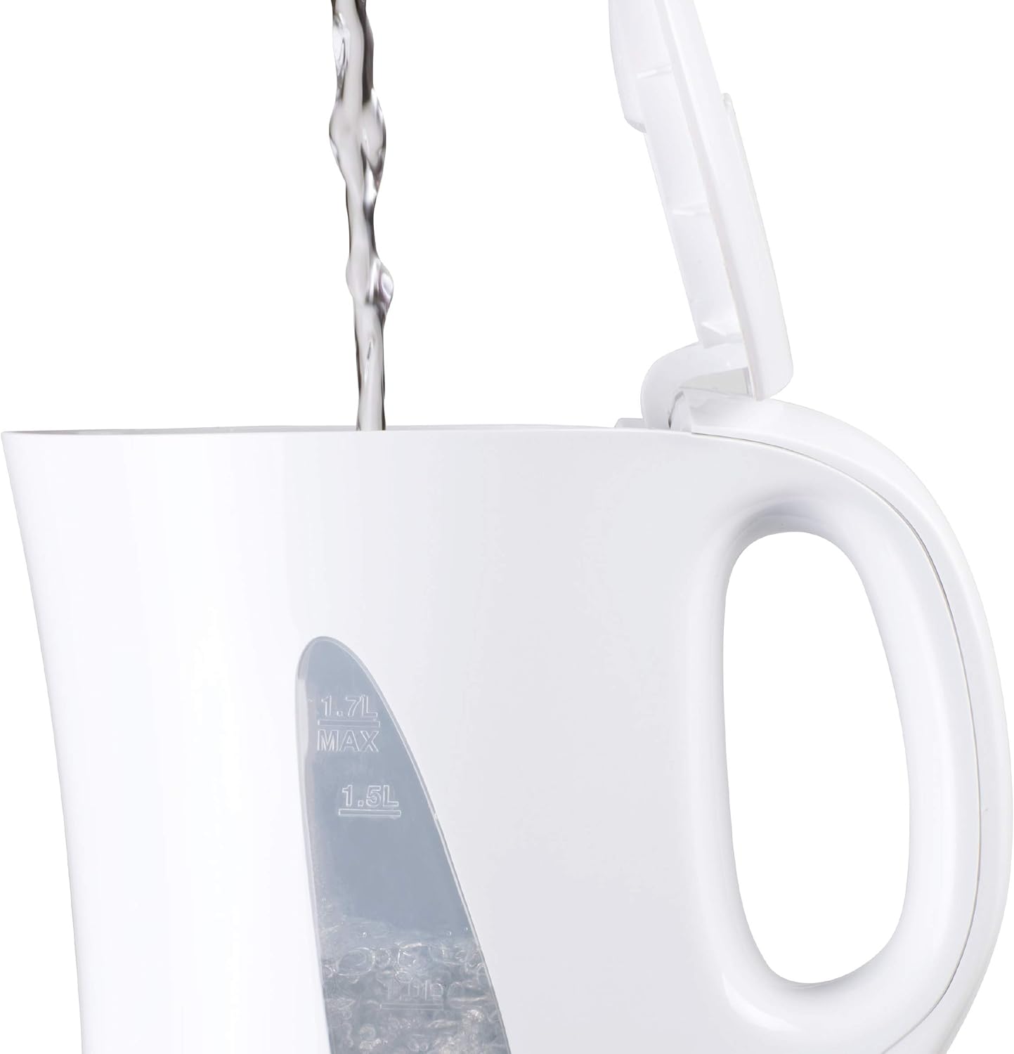 1.7L 2200W Cordless Kettle – White, Auto Shut-Off, Boil-Dry Protection