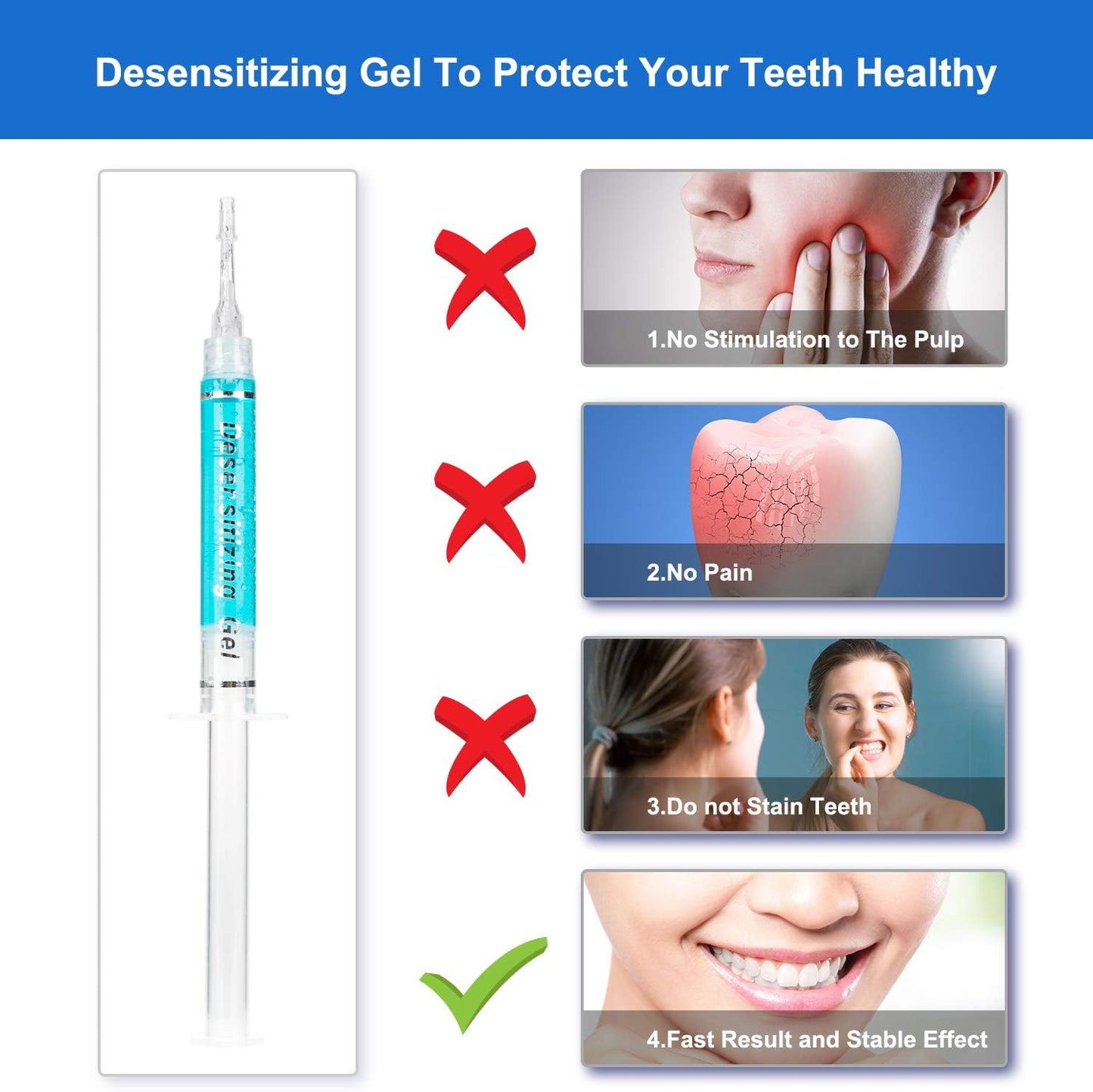 Home Teeth Whitening Kit - Professional Dental Whitener Gel Kit Set with Blue 5-Point LED Accelerator Light, 9X Gel Pens, 1X Remineralization Gel, and 2x Trays, Rapid & Effective Results
