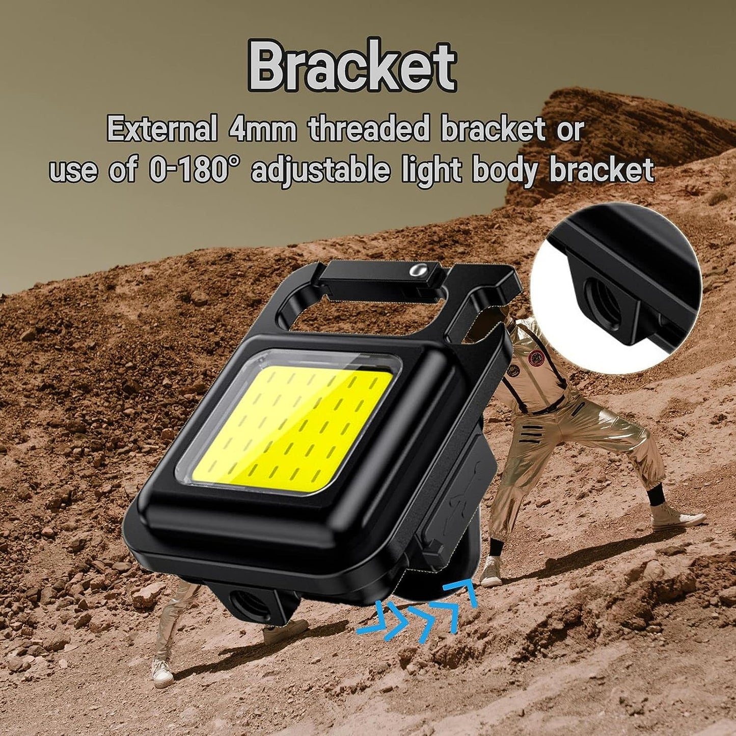 Mini Magnetic COB Bike Headlight Keychain – 4 Modes, Aluminum Body