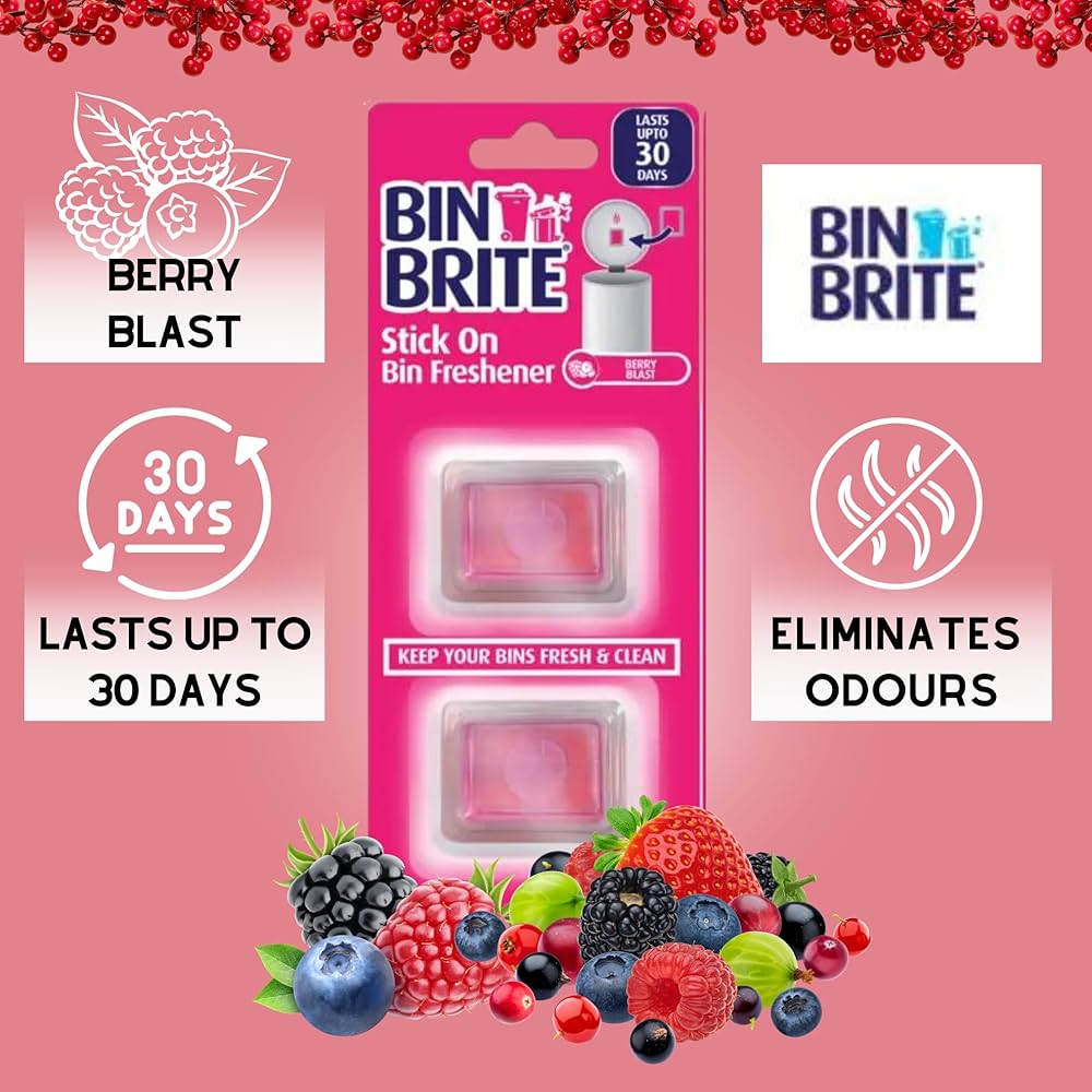 Stick-On Bin Fresheners - Berry Blast Scent - 2 Pack