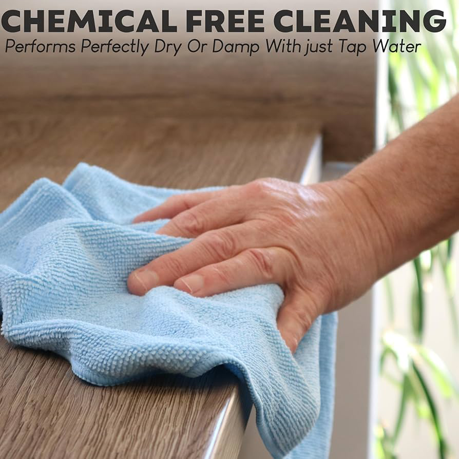 Coco & Gray Microfibre Cloth 30cm x 30cm 3 Pack, Lint-Free Cleaning Cloths, Multi-Purpose Reusable Towels, Absorbent Washable Rags