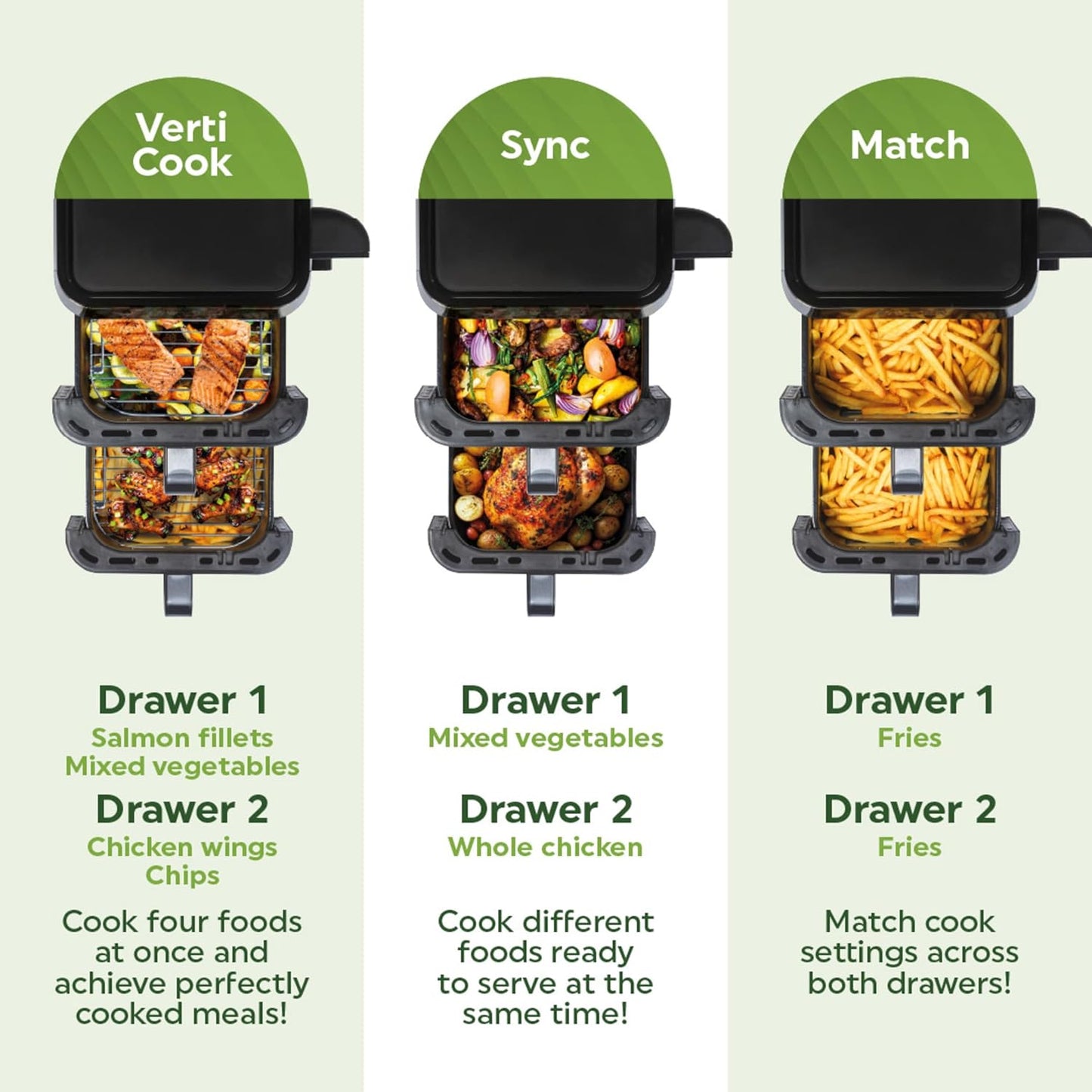 9L Dual Drawer Stackable Air Fryer – XL Capacity, 12 Functions, Space-Saving Design