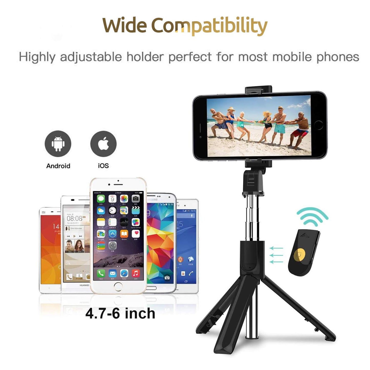 3-in-1 Professional Selfie Stick, Tripod & Wireless Remote – All-in-One Photography Accessory for Smartphones
