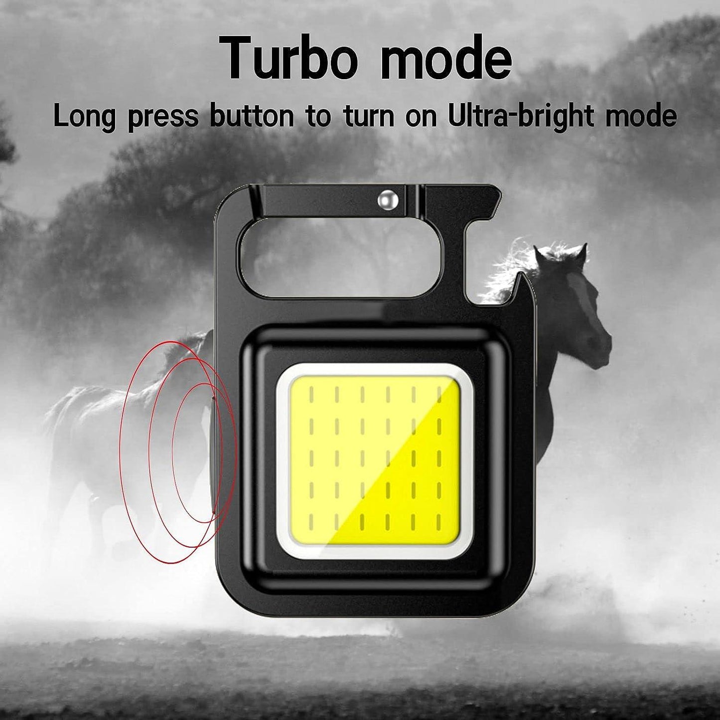Mini Magnetic COB Bike Headlight Keychain – 4 Modes, Aluminum Body