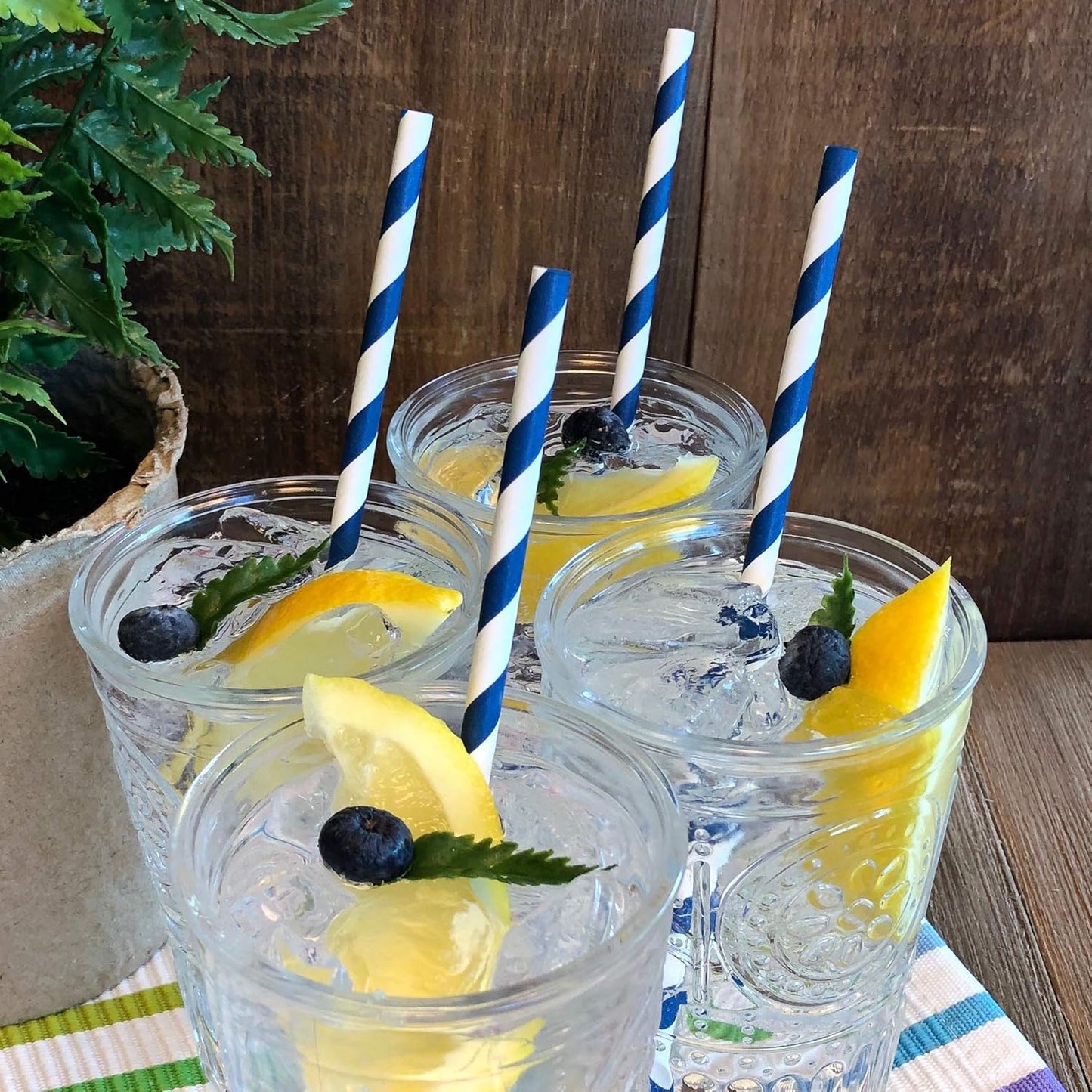 CarterGold 6mm x 190mm Paper Straws, 50 Pack - Environmentally Friendly, Biodegradable, for Parties, Events, Cocktails, Birthday, Wedding
