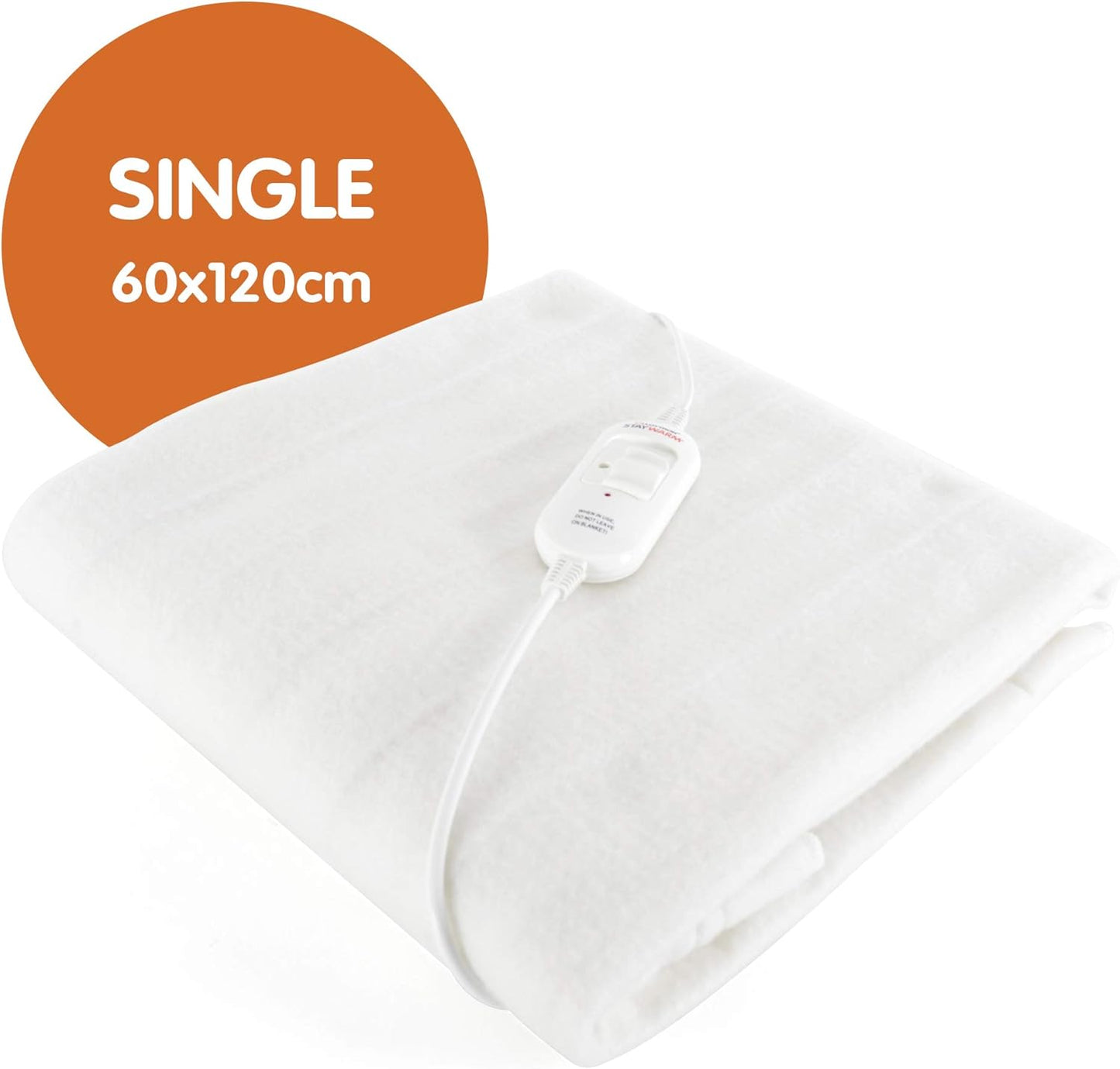 Electric Underblanket – Single Size, Dual Heat, Detachable Controller, Machine Washable