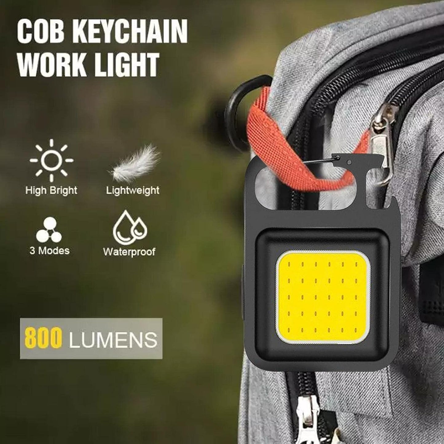 Mini Magnetic COB Bike Headlight Keychain – 4 Modes, Aluminum Body