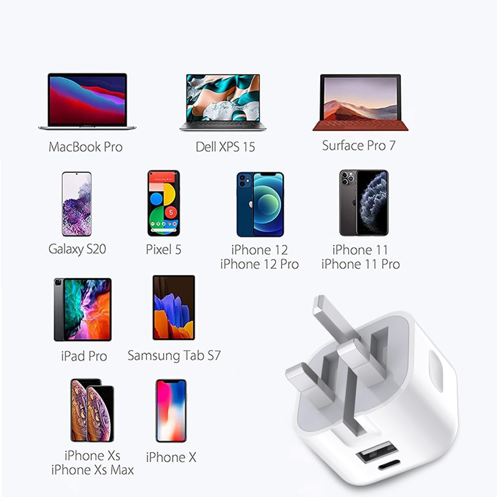 20W Dual-Port USB-C Charger – Fast, Fire-Retardant Design