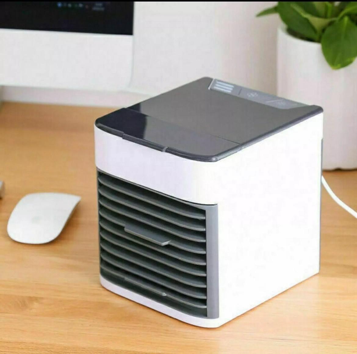 Portable USB Air Cooler & Humidifier – 3 Speeds, 500 ml Tank, Night Light